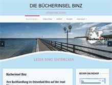 Tablet Screenshot of buecherinsel-binz.de